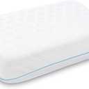Memory Foam Pillow for Sleeping Queen Size, Medium Soft Bed Pillow with Washable Removable Cover for Back, Stomach,Side Sleepers White 16" x 24"