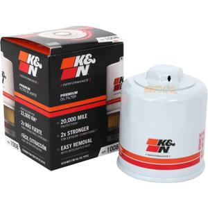 K&N Premium Oil Filter: 20,000 Mile Engine Protection with Wrench Off Nut: Compatible with Select 1990-2023 INFINITI/MAZDA/NISSAN/SUBARU Vehicle Models (See Description for Select Models), HP-1008