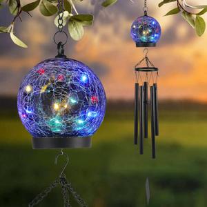 Wind Chimes Outdoor Solar Lights, 42 Inch Large Sympathy Chime 15 LED Twinkle Multi Color Crackled Glass Ball Birthday Gifts for Women Decorative Hanging in Garden, Yard, Patio, Landscape Wind Chimes Outdoor Solar Lights, 42 Inch Large Sympathy Chime 15 LED Twinkle Multi Color Crackled Glass Ball Birthday Gifts for Women Decorative Hanging in Garden, Yard, Patio, Landscape