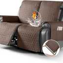 TAOCOCO 100% Waterproof Loveseat Recliner Cover-Recliner Cover with Non-Slip Granule, Recliner Chair Covers with Elastic Band, Washable Recliner Chair/Furniture Protector for Pets (Brown, 2 Seater)