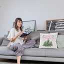 2 x Pink Christmas Pillow Covers 18x18, North Pole & Coquette Bow Tree Pillows for Couch & Living Room Decor