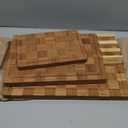 Kikcoin Extra Large Bamboo Cutting Boards, (Set of 3) Chopping Boards with Juice Groove Bamboo Wood Cutting Board Set Butcher Block for Kitchen, End Grain Serving Tray