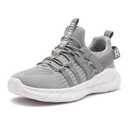MJQ Kids Tennis Shoes for Boys Girls Lightweight Breathable Sneakers Running Athletic Shoes for Toddler/Little Kid/Big Kid Grey 38