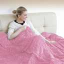 Heated Blanket - Queen Size Electric Blanket 84" x 90" Soft Flannel Heating Blanket with 10 Time Settings, 6 Heat Settings, Machine Washable with Over-Heat Protection (Pink)