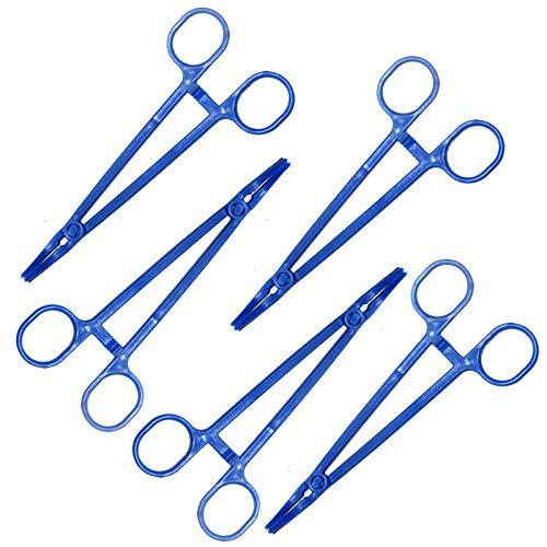 5-Pack Betor MRI Safe Full Plastic Disposable Hemostat Forceps Non-Ferrous Curved 6.3 inch