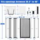 Rgqphantom 71 inch Extra Tall Gate Pet Gate,30.5"-48" Extra Wide Pressure Mounted,Cat Gates for Stairs, Kitchen,Doorways (Black)