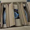 American Atelier Round Dinnerware Sets | Blue & White Kitchen Plates, Bowls, and Mugs | 16 Piece Stoneware Oasis Collection 10.5 x 10.5 | Dishwasher & Microwave Safe | Service for 4