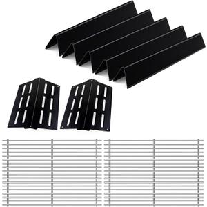 7620 Porcelain Flavorizer Bars 7524 Stainless Steel Grill Grates for Weber Genesis E310 E320 E330 S310 S320 S330 EP-310 with 7622 Heat Deflector Grill Replacement Parts for Weber 300 Series