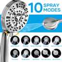 Shower Head with Handheld Spray Combo,High Pressure Dual Double Rain Shower Head with Handheld 10-Mode 78" Hose Chrome