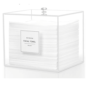 Disposable Face Towel Holder, Acrylic Face Towelettes Storage Box Compatible with Clean Skin Club Clean Towel Face Towels, Clear Skin Towels Containers, Makeup Remover Cloth Organizer