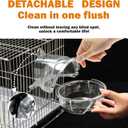 Bird Bath Box for Cage,Parrot Hanging Planet Bathtub No-Leakage Transparent Omnidirectional Observation Tub Shower Box Birds Cage Accessory for Canary Parrot Cockatiel Lovebird