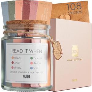 BLIEVE- Read Me When Bible Verses Jar For Daily Encouragement - Easter Basket Stuffers, Birthday Gifts for Women, Inspirational Christian Gifts, Christian Easter Gift For Daughter & Son (Women)