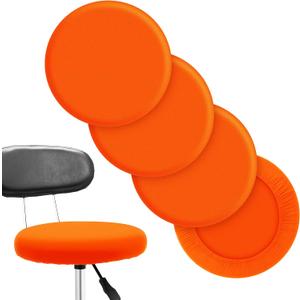 Tatuo Round Bar Stool Seat Covers Washable Stool Cushion Slipcover Elastic Bar Chair Covers for 14-17 Inch Chair (Orange, 4 Pieces)