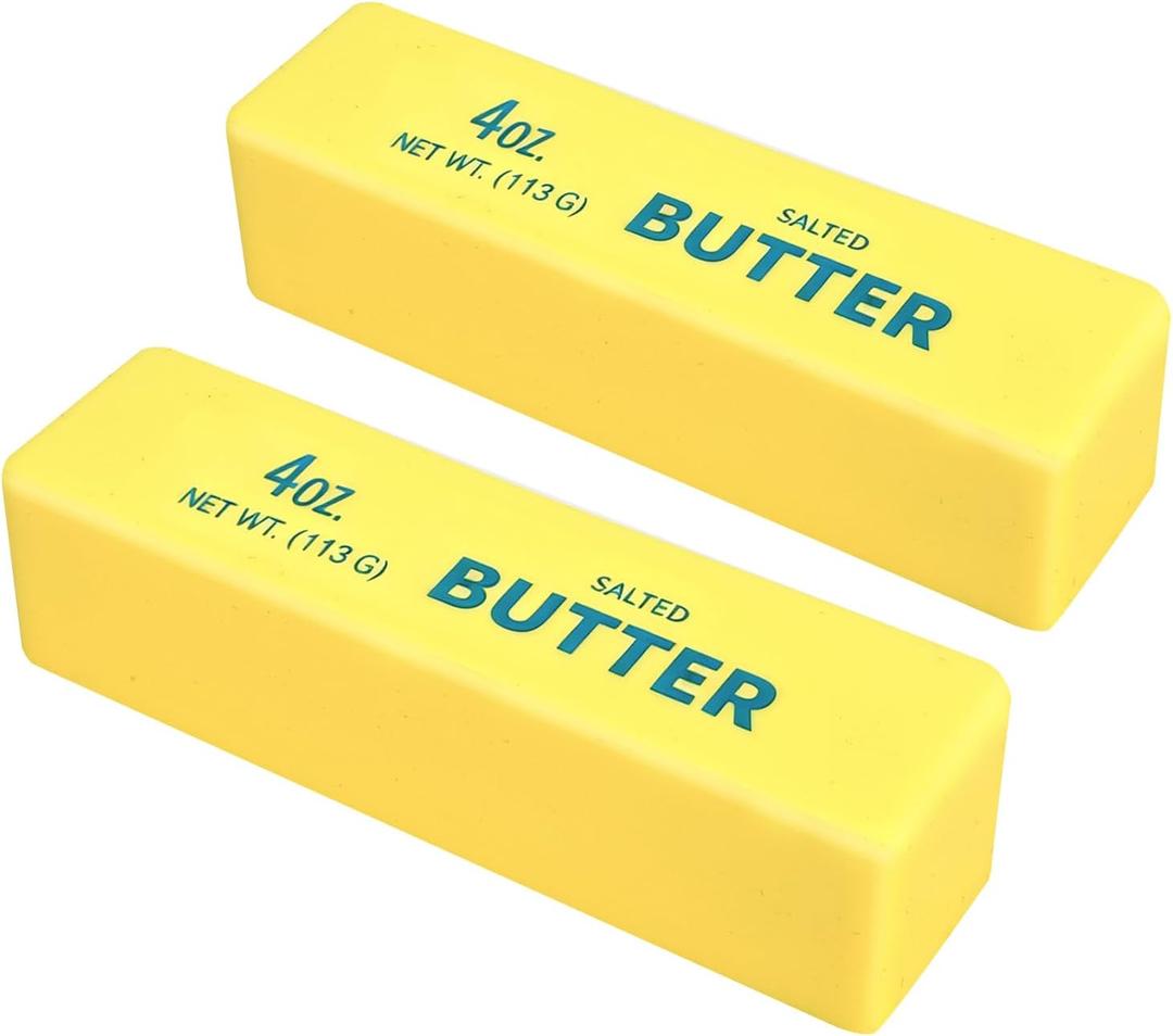 Slow Rebound Cute Butter Squeeze Stress Balls, 2026 New Realistic Soft Butter Stick ,Slow Rising Portable Squishy for Anxiety and Stress Relief, for Adults (2pcs)