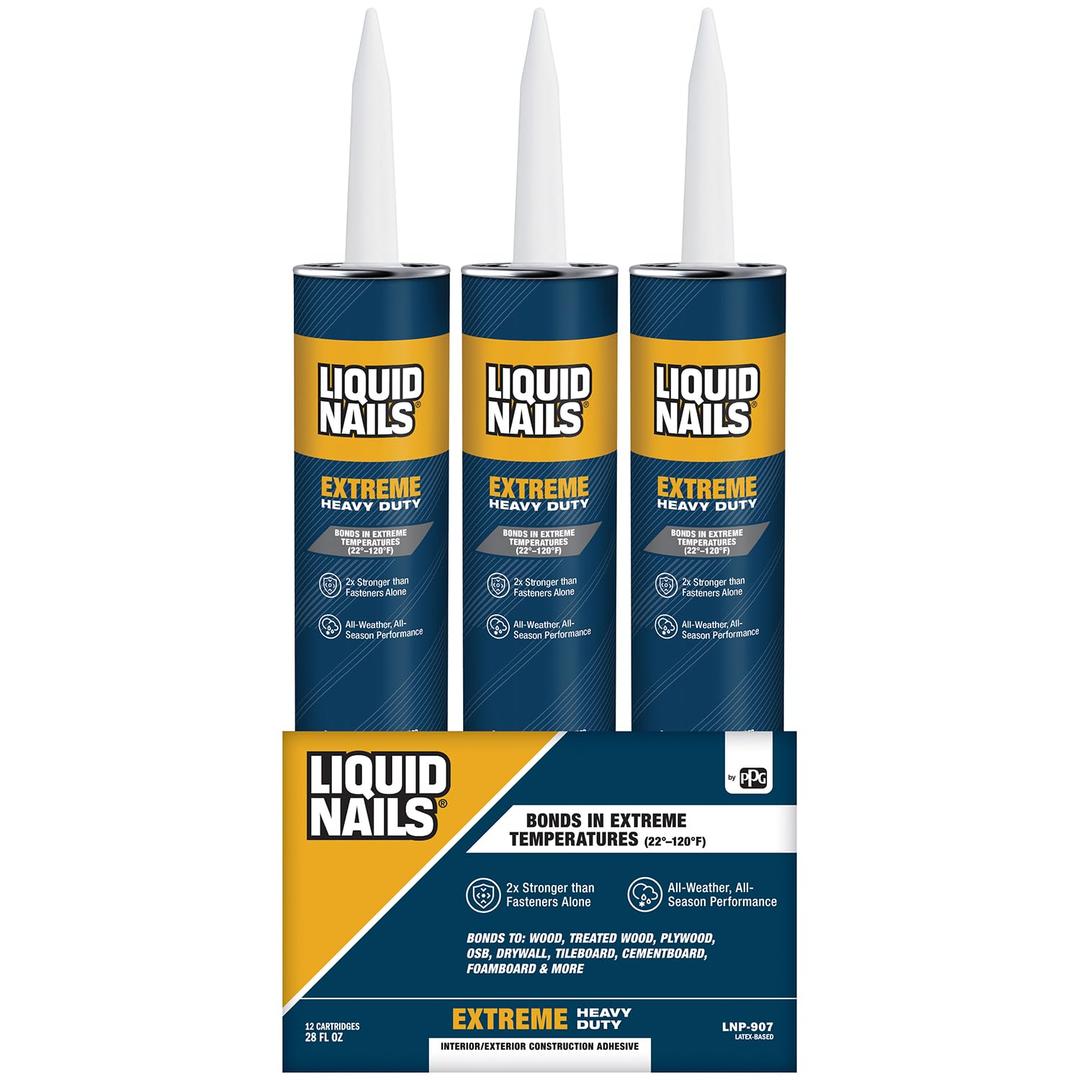 Liquid Nails Extreme Heavy Duty 28 oz. White Latex-Based Construction Adhesive, 12 Pack