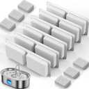 3.4Gal Dog Water Fountain for Large Dogs, 13L Stainless Steel Large Pet Fountain with Deeper & Wider Drinking Area, Automatic Dog Water Bowl Dispenser with Water Window & LED (Filters) (6 Filters Set, White)