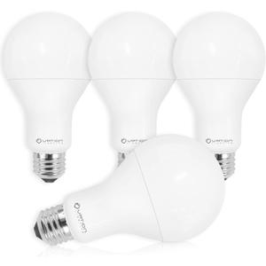 18W Super Bright LED Bulb, A21 Dimmable LED Light Bulb, 2600 High Lumen, Stable Heat Dissipation, 2,5000 Hour Lifespan, 150-200 Watt Equivalent, 4000K Neutral White, E26 Porch Light Bulb, 4 Pack