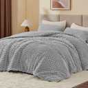 BEDELITE Fluffy Twin Comforter Set - Light Grey Fleece Soft Comforter for Twin Size Bed, Luxury Warm Bedding Set for Winter, Fuzzy Bed Set 2 Pieces (1 Comforter, 1 Pillowcase)