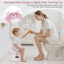 3-in-1 Toddler Potty Training Toilet for Boys & Girls - Convertible Potty Chair with Step Stool for Toddlers 1-3, Anti-Slip Design Toddler Toilet Seat - Removable & Easy to Clean (Pink)