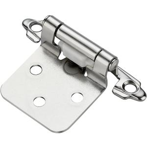 20 Pack (10 Pairs) Polished Chrome Cabinet Hinges for Kitchen Doors, Self-Closing, 1/2 Inch Overlay (Variable), Semi-Concealed Face Frame, Surface Mount Cabinet Hardware