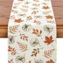 Artscope Pumpkins Maple Leaves Fall Table Runner,Thanksgiving Holiday Kitchen Dining Table Decoration for Fall Home Decor 13x72 Inch - Orange