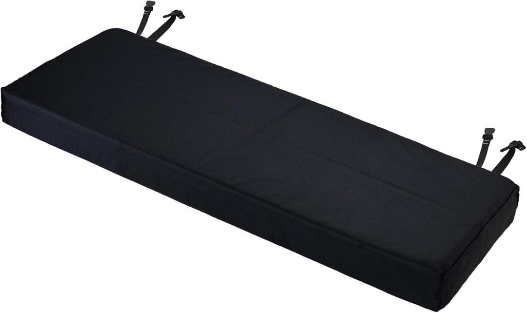 Outdoor Bench Cushion for Patio Furnitures,Fade Resistant Waterproof Thicken Soft Lounger Seat Replacement Cushions for Outdoor Furniture, Indoor Bench Seat Pads Sofa Pillow (Black, 48x18x3 in)
