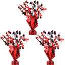 Jetec 3 Pcs Graduation Table Centerpieces Graduation Table Decoration Glitter Foil Graduate Centerpieces for 2025 Grad Party Graduation Certificates(Red)