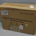 Indestructible Heated Cat House for Outside Cats Winter, 100% Weatherproof, Safe Escape Door, Insulated Outdoor Cat Shelter with Heater for Feral Barn Cat Kitty (Desert Camouflage, 13"x17"x12.6")