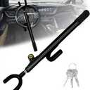 Steering Wheel Lock,Heavy Duty Anti-Theft Car Device,Adjustable Length Locking with 3 Keys Universal Fit for Cars Trucks Vans and SUVs (Black)