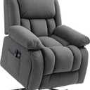 HOMCOM Power Lift Recliner Chair for Elderly with Vibration Massage and Heat, Overstuffed Fabric Lift Chair Sofa with Remote Control, USB Port, Side Pockets, Pocket Spring, Gray (Grey)