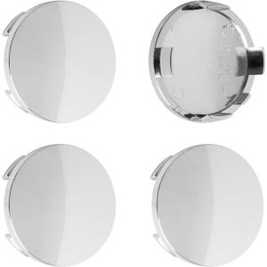 2.4Inch 60MM Wheel Center Caps, Pack of 4 (Chrome, Outer 60MM, Inner 56MM, Easy DIY Installation), Outer 60.0MM , Inner 56.0MM