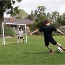 SKLZ Quickster Soccer Goal - Portable Goal for Backyard & Field - Durable Tension-Tite Frame & Heavy Gauge 2-Ply Net - Adjustable Click-Lock Poles, Metal Stakes - Carrying Case with Handle