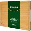 Kikcoin Bamboo Cutting Boards for Kitchen, Large Wood Chopping Board with Deep Juice Groove and Inner Handle, 30" x 20"