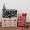 Aimyoo Kraft Christmas Wrapping Paper Set, Vintage Red Black Xmas Gift Wrap Paper Rolls, Deers Snowflakes Merry Christmas Tree Truck Design, 17 in x 10 ft per Roll