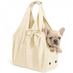 Dog Purse Carrier for Small Dogs and Cats, Soft-Sided Puppy Tote Bag Under 15 lbs, Lightweight Pet Carrier with 4 Pockets, Smart Zipper Lock, Pet Travel Bag for Travel Outdoor(Beige)