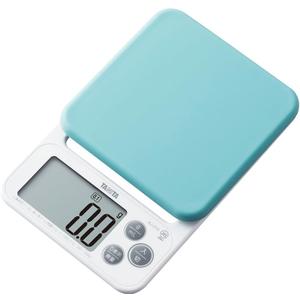 Tanita KJ-212 BL Cooking Scale with Removable and Washable Silicone Cover, Measures Up to 4.4 lbs (0.1 g) Units, Includes Hook Hole, Convenient Storage, Digital Scale, Blue