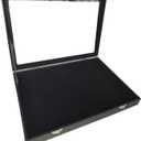 Wooden Jewelry Organizer Tray Box with Clear Lid, Travel Rectangle Organization Storage Box with Metal Clasp, Velvet Blank Jewelry Display Case for Necklaces Bracelets Rings Accessories (Black)