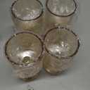 48 Packs 8oz Acrylic Reusable Plastic Wine Glasses Bulk Wedding Disposable Short Stem Christmas Thanksgiving Party Goblet Cup Vintage Unbreakable Cocktail Drink Bars Stemware (Champagne)