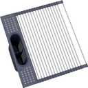 LEMIKKLE 17" x 15" Roll Up Dish Drying Rack Over The Sink Dish Drying Rack,Multi-Purpose Kitchen Rolling Dish Drainer Foldable SUS304 Stainless Steel Dish Drying Rack