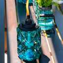 TIKI 2-Pack Topaz Blue Glass TIKI Torches 65" Outdoor Decorative Torches for Patio, Backyard & Garden Easy Install, Weather-Resistant with Long-Lasting Wick & Snuffer