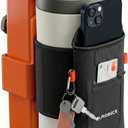 Magnetic Water Bottle Sleeve Bag and Large Pocket Phone Holder for Gym - Black Pouch with 4 Magnets - Attach it to Any Gym Equipment & Golf Carts - Magnetic Bag Mount for Phones - Gym Essentials