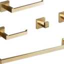 Bathroom Hardware Set 24-Inch Towel Bar,2pcs Towel Hook,Toilet Paper Holder,Hand Towel Holder Stainless Steel Brushed Gold Bathroom Accessories GTS3190BG