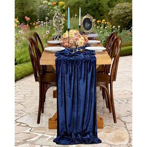 Black Velvet Table Runner 29 x 120 Inches Luxurious Soft Velvet Fabric Christmas Wedding Runner for New Year Home Decorations