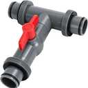 Pool Hose Connector with Shut-Off Valve, 1.5" to 1.5" T-Joint Pool Hose Adapter for Above Ground Pool Filter Pump & Vacuum, Tool-Free Pool Replacement Parts (1.5" T-Joint with Valve)