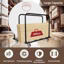 Folding Table Cart, Heavy Duty Table Dolly w/ 5" PU Swivel Wheels, Drywall Dolly Cart w/ 1800 LBS & 10 Table Capacity for Party Events, Hotel, Factory, Warehouse, (45.6" L x 29" W x 39" H)