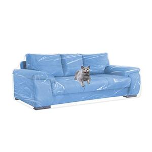 Jassoka Plastic Couch Cover for Furniture Clear Thicker Plastic Sofa Cover Moving Anti-Scratch Couch Protector for Cats Vinyl Slipcover Heavy Duty Waterproof Couch Covers Pack Of 2