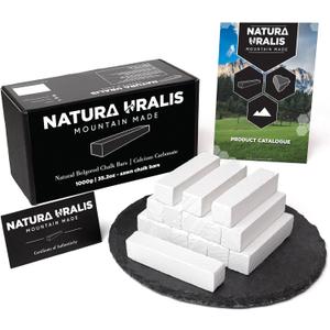 Natura Uralis Premium Belgorod Sawn Chalk | 7 oz of White Chalk Bars  Amazing Crunch, Satisfying Earthy, Velvety and Firm Texture, ASMR Sensation, Natural Calcium Carbonate  6 Sticks