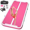 DOBESTS Air Gymnastics Tumble Track Mat, Inflatable Tumbling Mat Training with Electric Air Pump for Home/ Gym Use-Rose 2m 10ft*3.3ft*4in(3*1*0.1m)