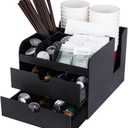 Vencer Coffee Condiment and Accessories Caddy Organizer,Black VCO-002