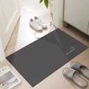 Ultra Thin Door Mat Indoor Entrance, 1/10 in Thin Door Mats for Inside Entry, Non-Slip Rubber Backing Washable Doormat, Fade Resistant, Absorbent, Low Profile Dirt Trapper, 35"X24",Black (Lucky)